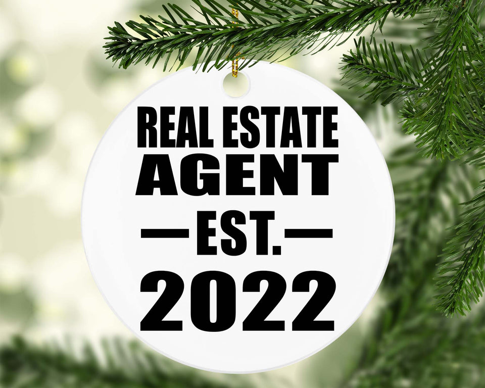 Real Estate Agent Established EST. 2022 - Circle Ornament