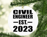 Civil Engineer Established EST. 2023 - Circle Ornament