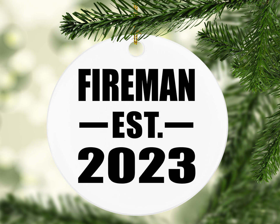 Fireman Established EST. 2023 - Circle Ornament