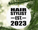 Hair Stylist Established EST. 2023 - Circle Ornament
