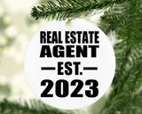 Real Estate Agent Established EST. 2023 - Circle Ornament