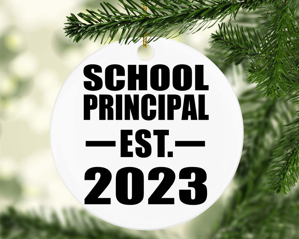School Principal Established EST. 2023 - Circle Ornament