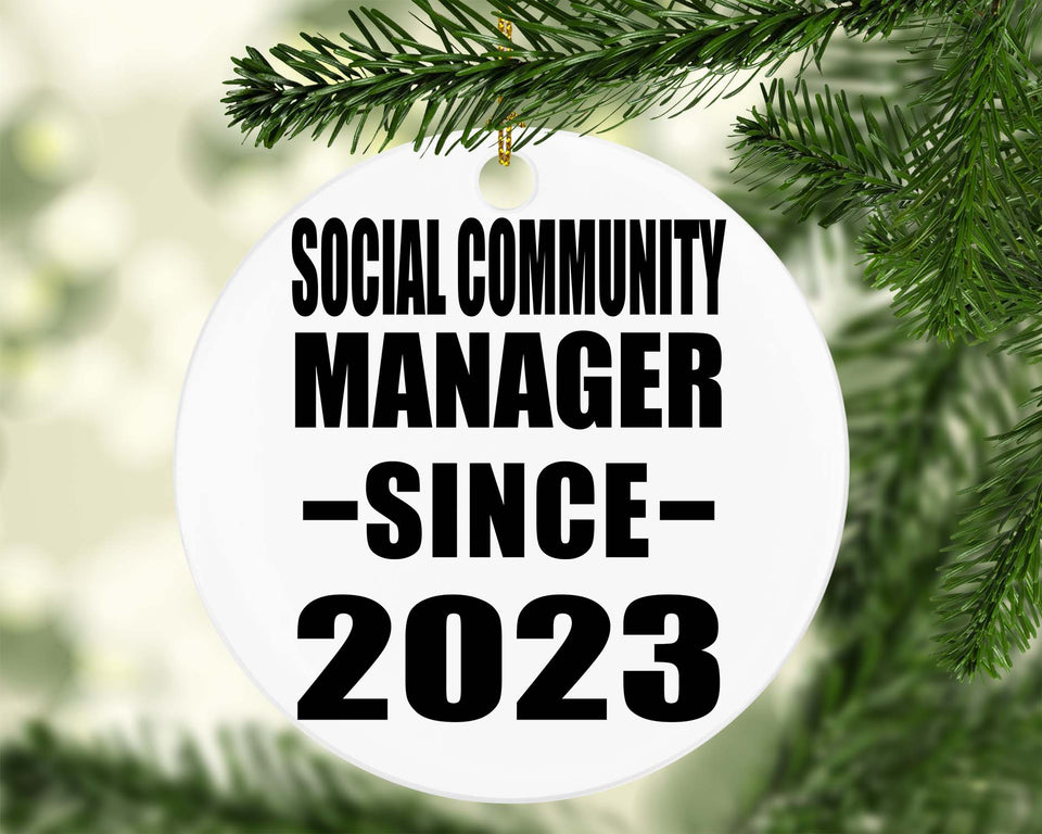 Social Community Manager Since 2023 - Circle Ornament
