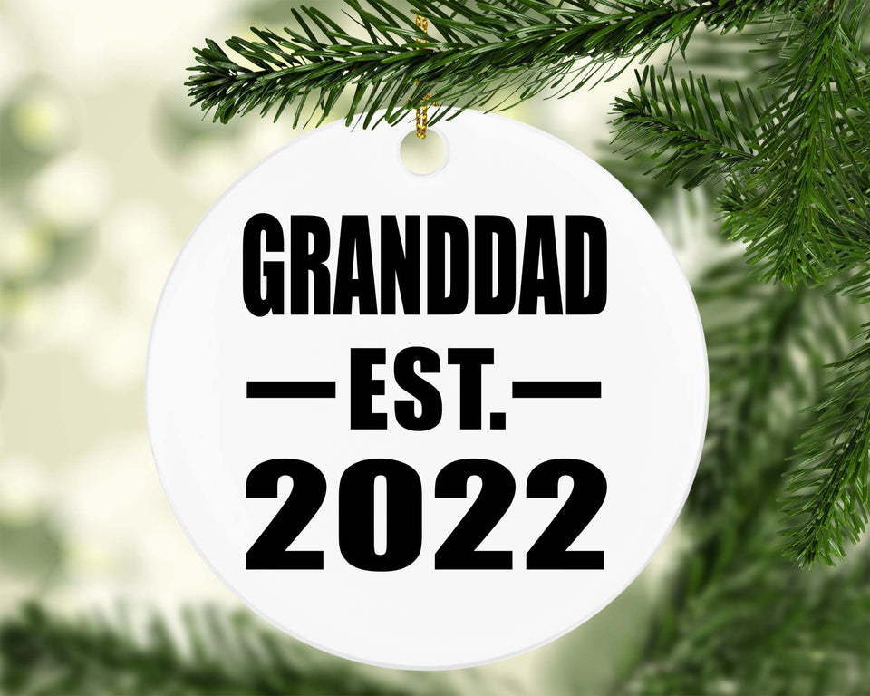 Granddad Established EST. 2022 - Circle Ornament