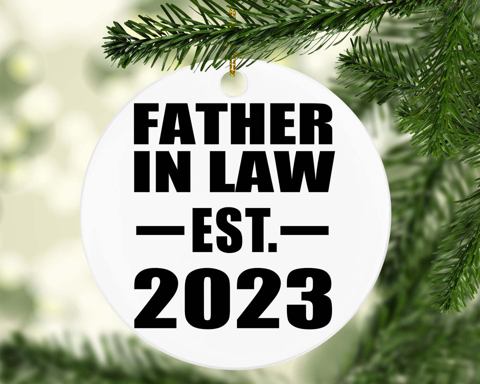 Father In Law Established EST. 2023 - Circle Ornament
