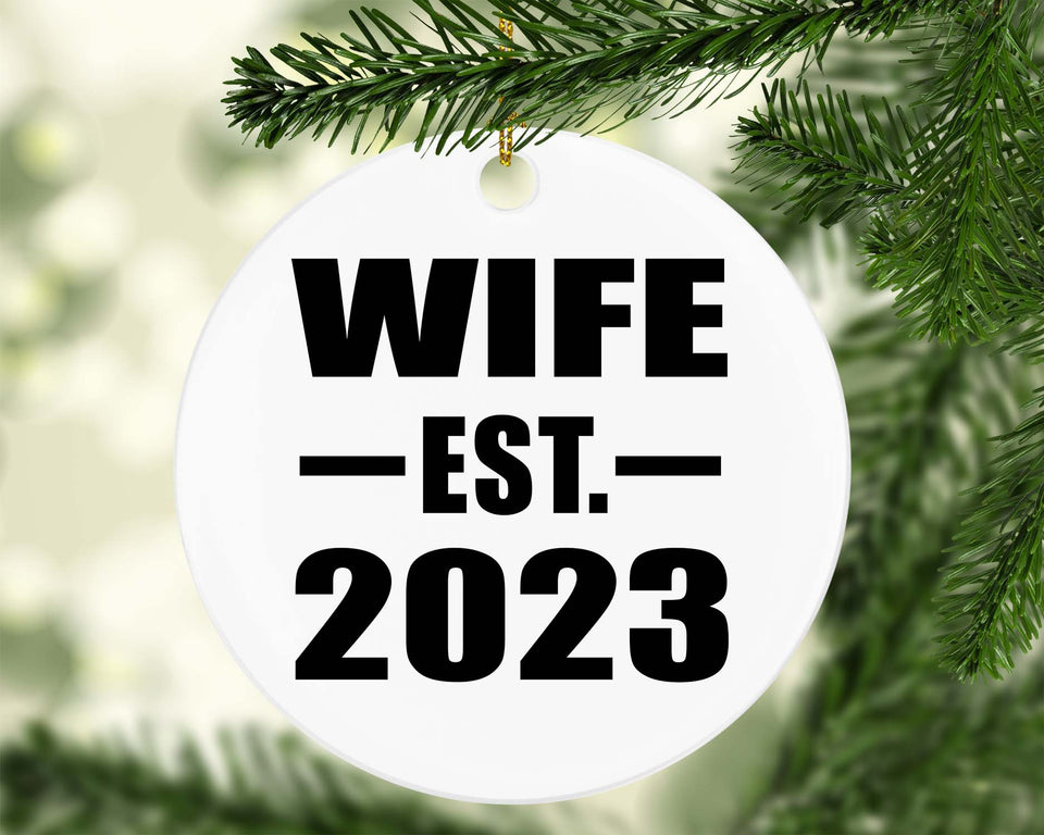 Wife Established EST. 2023 - Circle Ornament