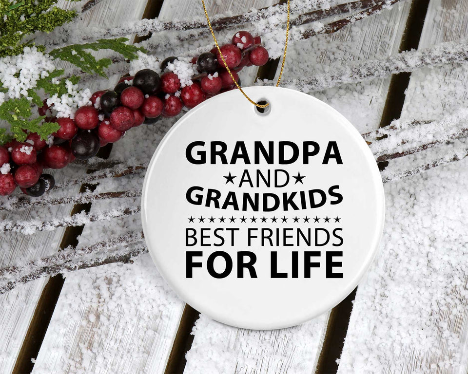 Grandpa and Grandkids, Best Friends For Life - Circle Ornament