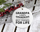 Grandpa and Grandkids, Best Friends For Life - Circle Ornament