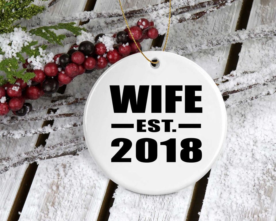 Wife Established EST. 2018 - Circle Ornament