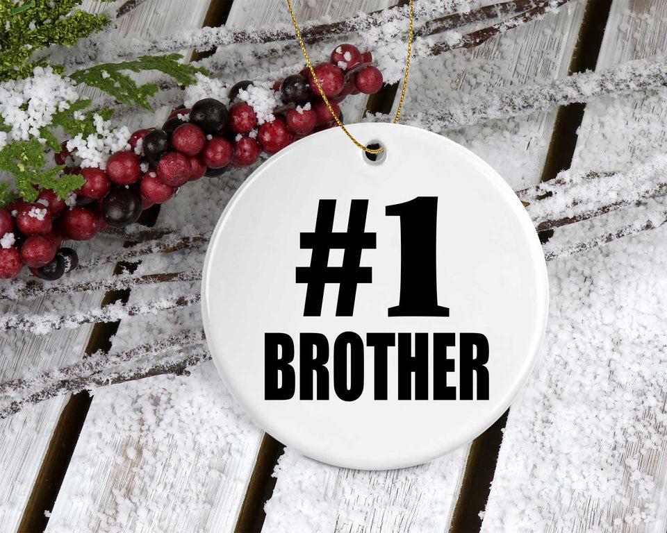 Number One #1 Brother - Circle Ornament