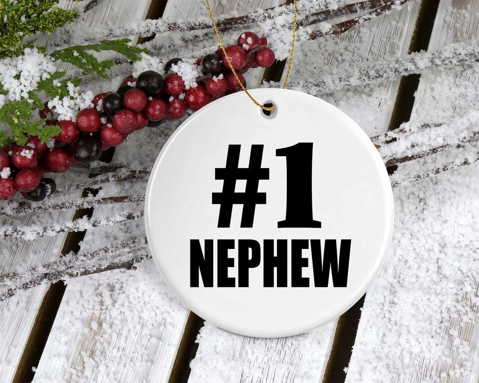 Number One #1 Nephew - Circle Ornament