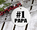 Number One #1 Papa (Grandpa) - Circle Ornament