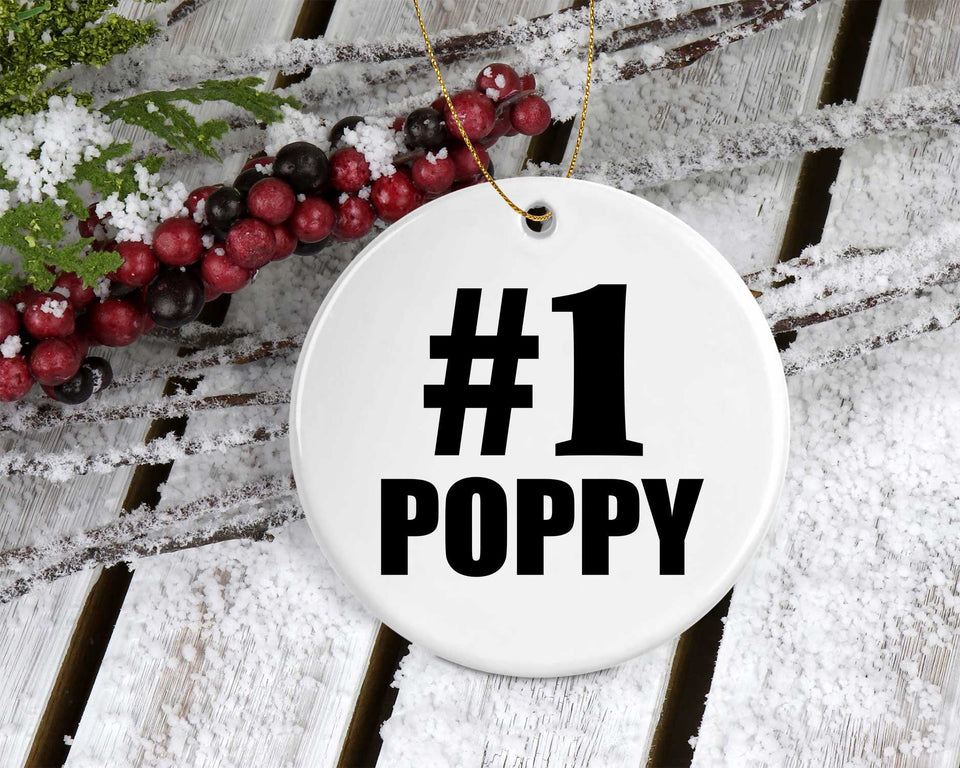 Number One #1 Poppy - Circle Ornament