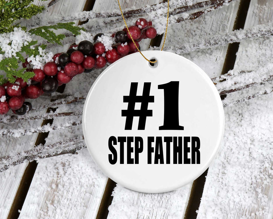 Number One #1 Step Father - Circle Ornament