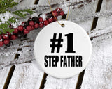Number One #1 Step Father - Circle Ornament