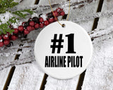 Number One #1 Airline Pilot - Circle Ornament