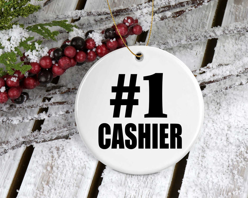 Number One #1 Cashier - Circle Ornament