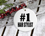 Number One #1 Hair Stylist - Circle Ornament