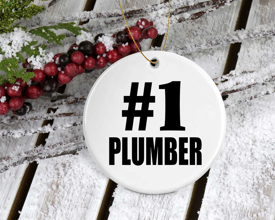Number One #1 Plumber - Circle Ornament
