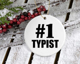 Number One #1 Typist - Circle Ornament