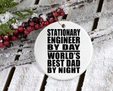 Stationary Engineer By Day World's Best Dad By Night - Circle Ornament