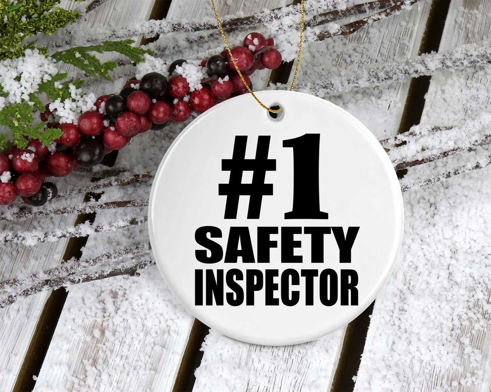 Number One #1 Safety Inspector - Circle Ornament