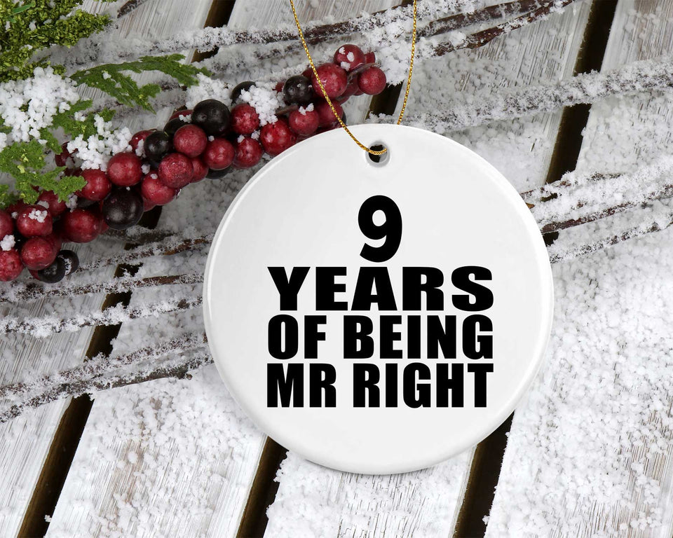 9th Anniversary 9 Years Of Being Mr Right - Circle Ornament
