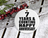 Happy 7th Anniversary 7 Years & Counting - Circle Ornament
