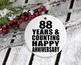 Happy 88th Anniversary 88 Years & Counting - Circle Ornament