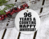 Happy 96th Anniversary 96 Years & Counting - Circle Ornament