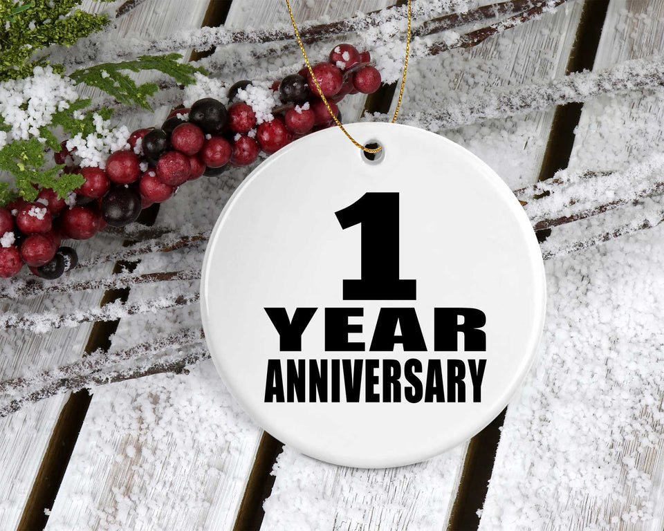 1st Anniversary 1 Year - Circle Ornament