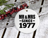 47th Anniversary Mr & Mrs Since 1977 - Circle Ornament