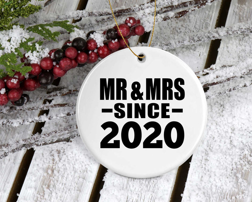 4th Anniversary Mr & Mrs Since 2020 - Circle Ornament