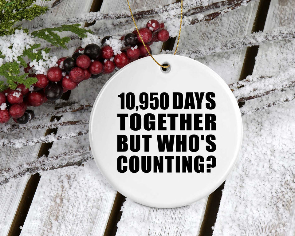 30th Anniversary 10,950 Days Together But Who's Counting - Circle Ornament