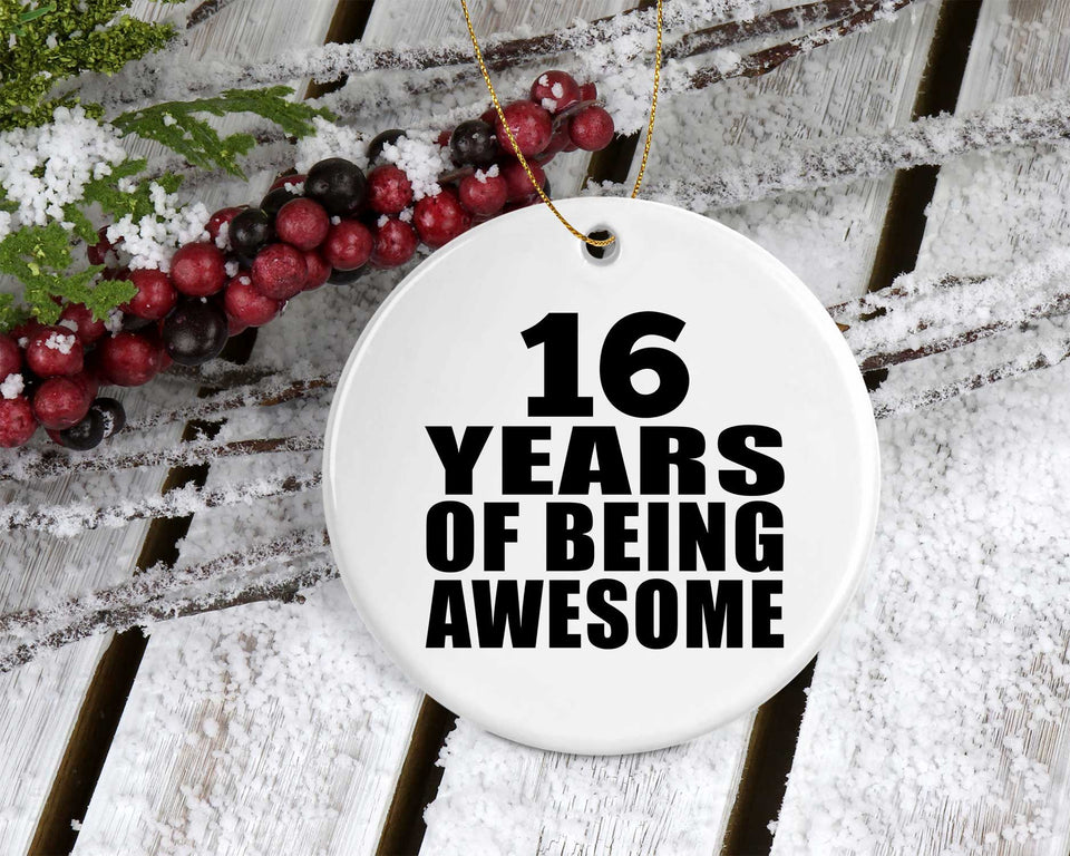 16th Birthday 16 Years Of Being Awesome - Circle Ornament