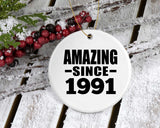 33rd Birthday Amazing Since 1991 - Circle Ornament