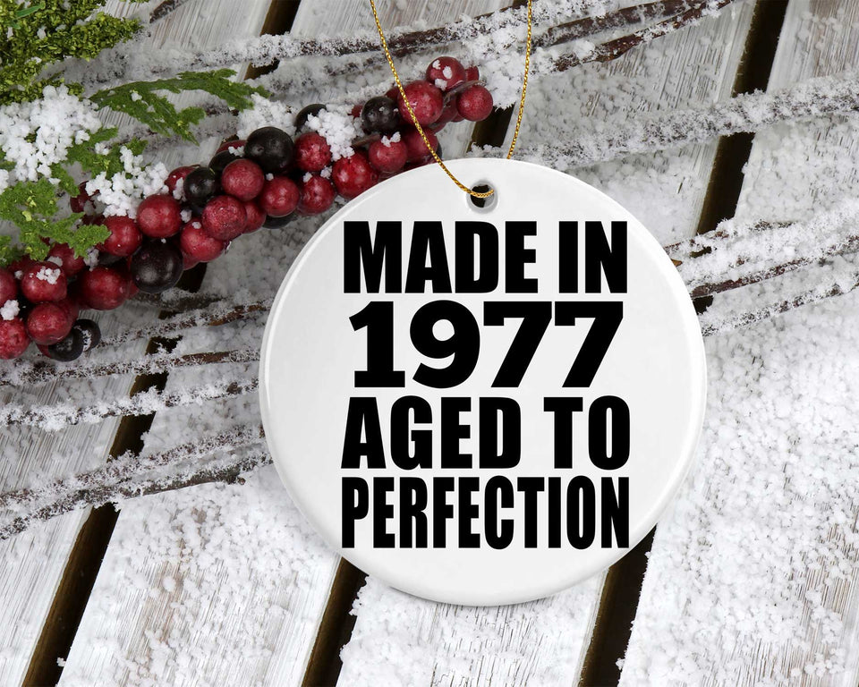 47th Birthday Made In 1977 Aged to Perfection - Circle Ornament