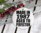 37th Birthday Made In 1987 Aged to Perfection - Circle Ornament