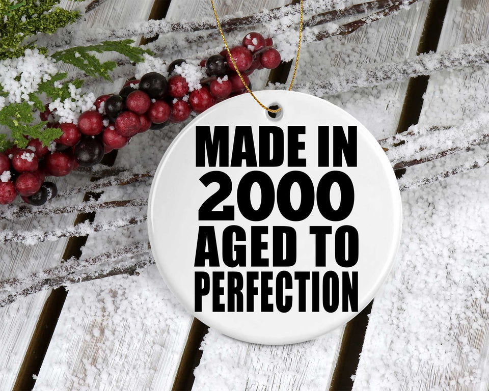 24th Birthday Made In 2000 Aged to Perfection - Circle Ornament