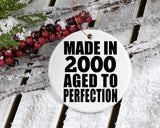 24th Birthday Made In 2000 Aged to Perfection - Circle Ornament