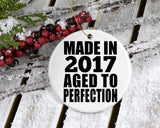 7th Birthday Made In 2017 Aged to Perfection - Circle Ornament