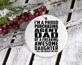 Proud Purchasing Agent Dad Of Awesome Daughter - Circle Ornament