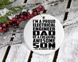 Proud Electrical Engineer Dad Of Awesome Son - Circle Ornament