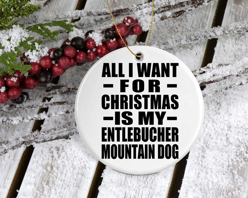 All I Want For Christmas Is My Entlebucher Mountain Dog - Circle Ornament