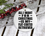All I Want For Christmas Is My Flat-Coated Retriever - Circle Ornament