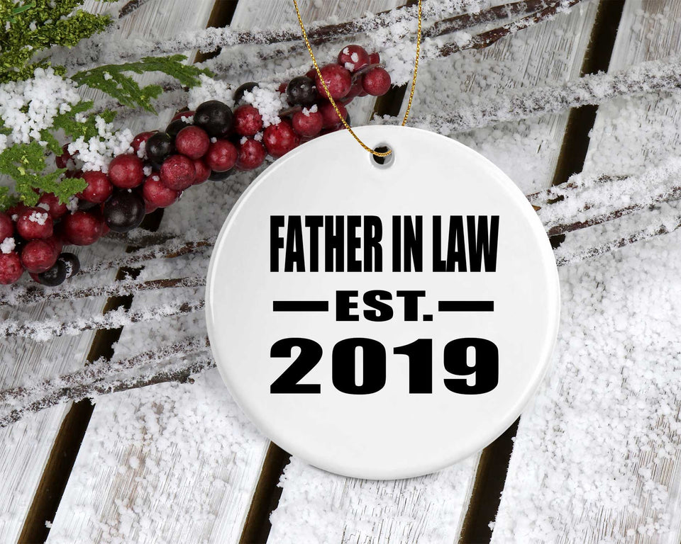 Father In Law Established EST. 2019 - Circle Ornament