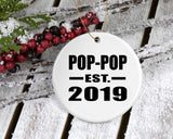 Pop-Pop Established EST. 2019 - Circle Ornament