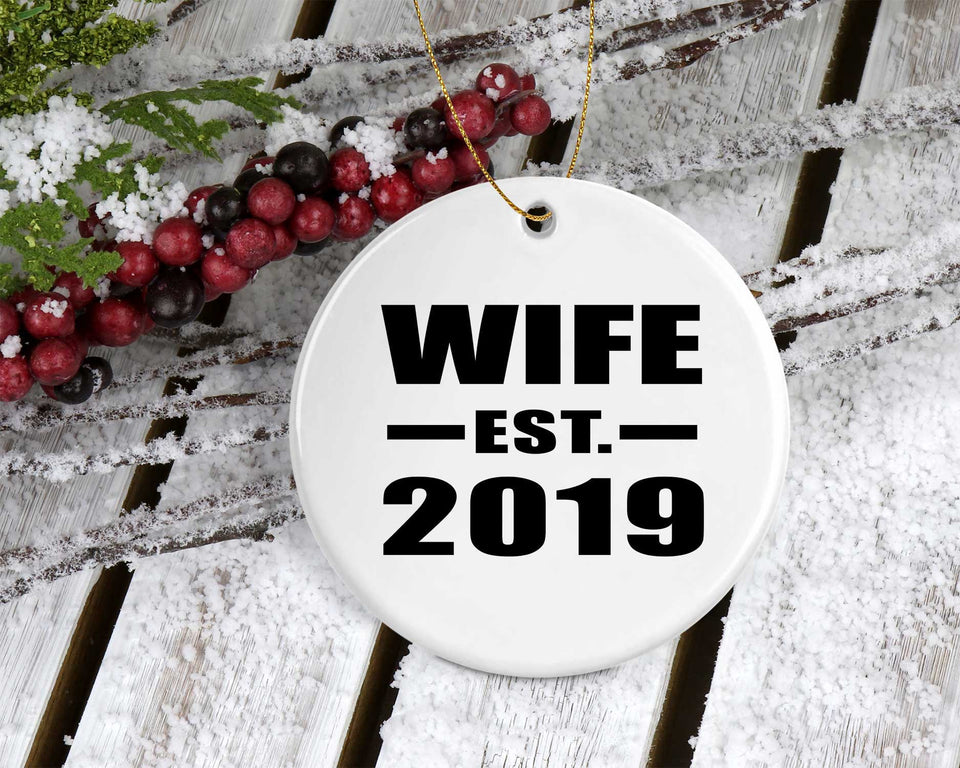 Wife Established EST. 2019 - Circle Ornament