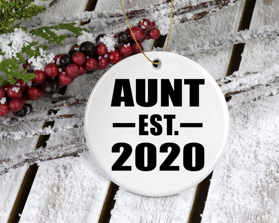 Aunt Established EST. 2020 - Circle Ornament