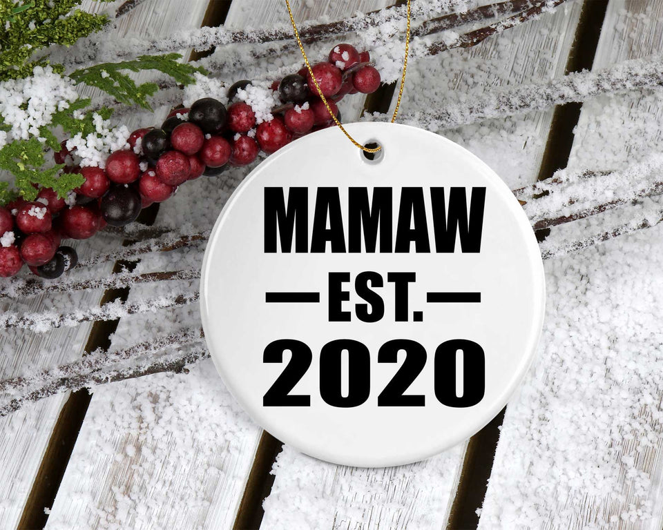 Mamaw Established EST. 2020 - Circle Ornament